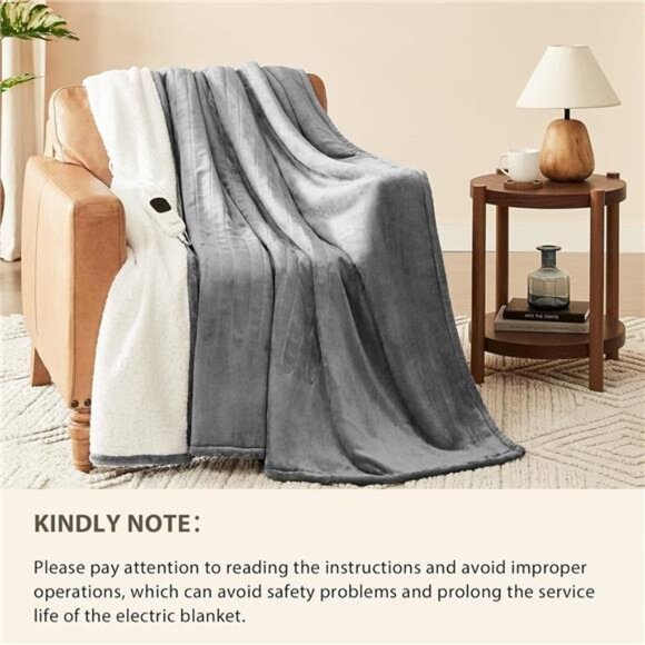 Heated Blanket Electric Throw - 50"x60" Heating Blanket Throw - Picture 6 of 8